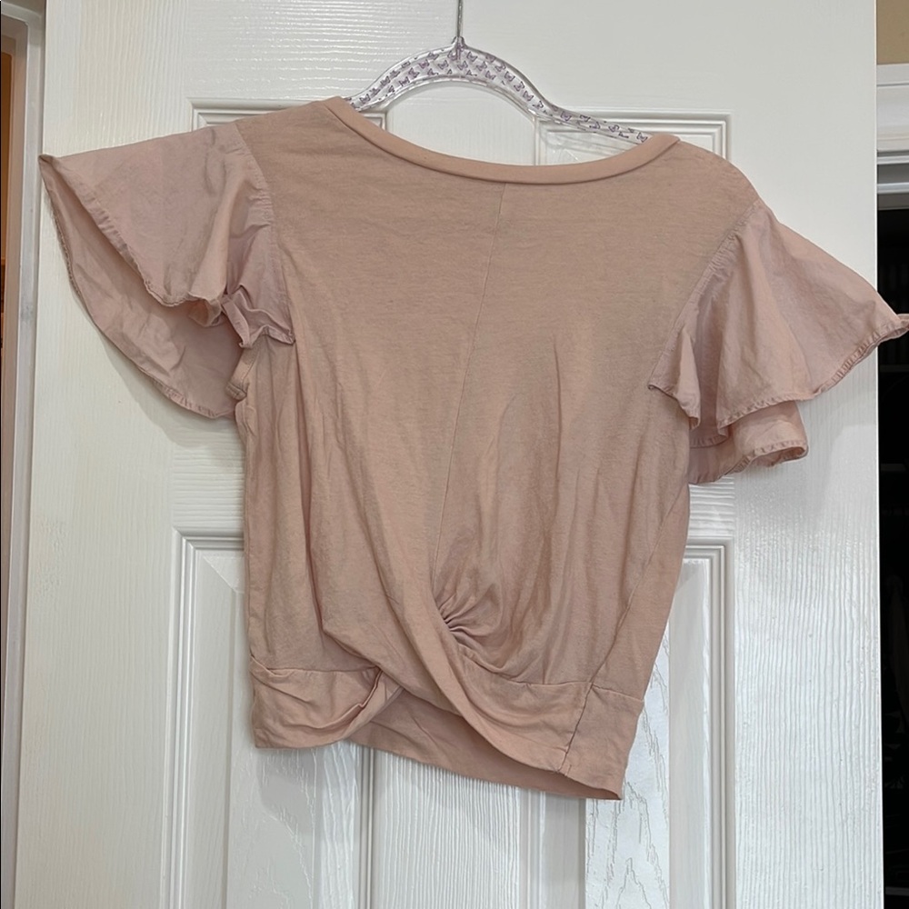 BP Blush Ruffle Sleeve Blouse